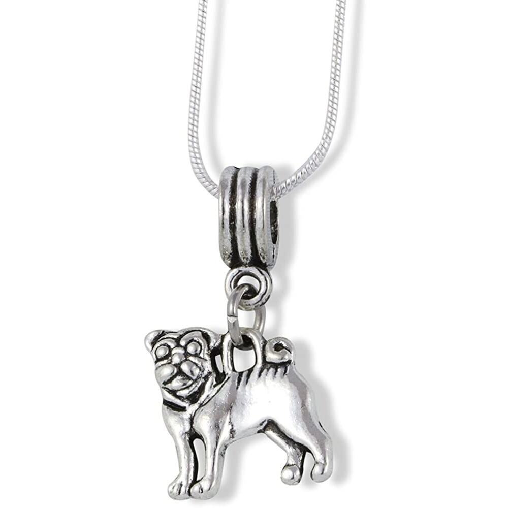 Pug French Bulldog Charm Snake Chain Necklace 25$